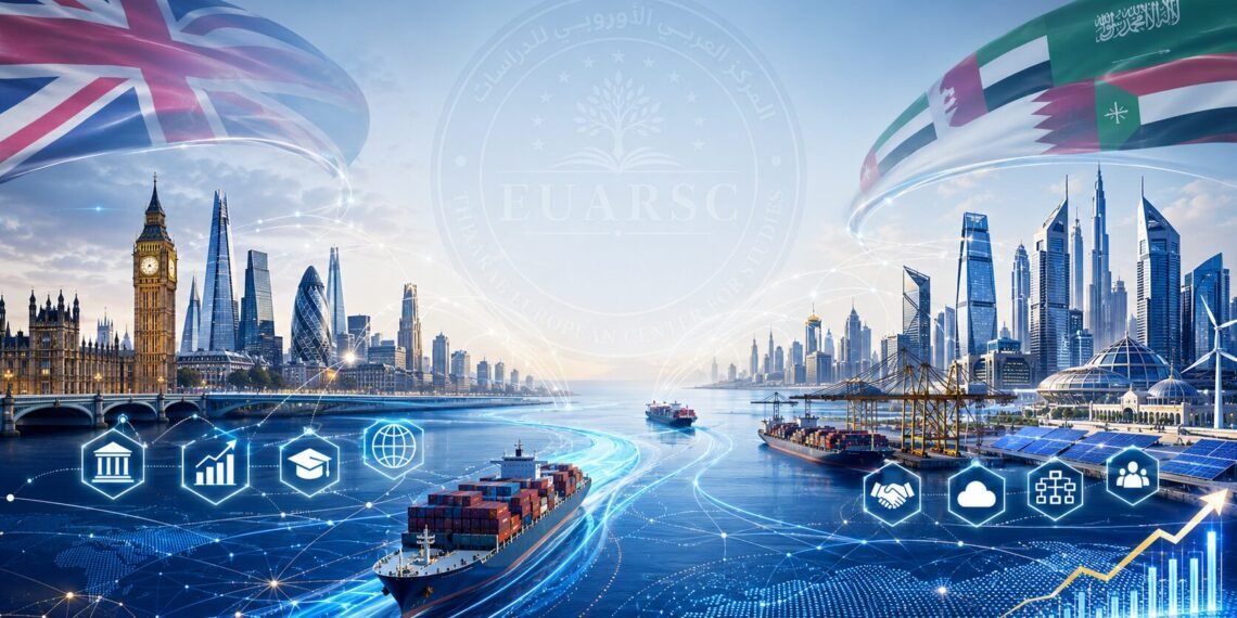 اتفاق التجارة الحرة بين بريطانيا ومجلس التعاون الخليجي، وتبرز أبعاده الاقتصادية في الوصول إلى الأسواق، والخدمات، والاستثمار، والتجارة الرقمية.